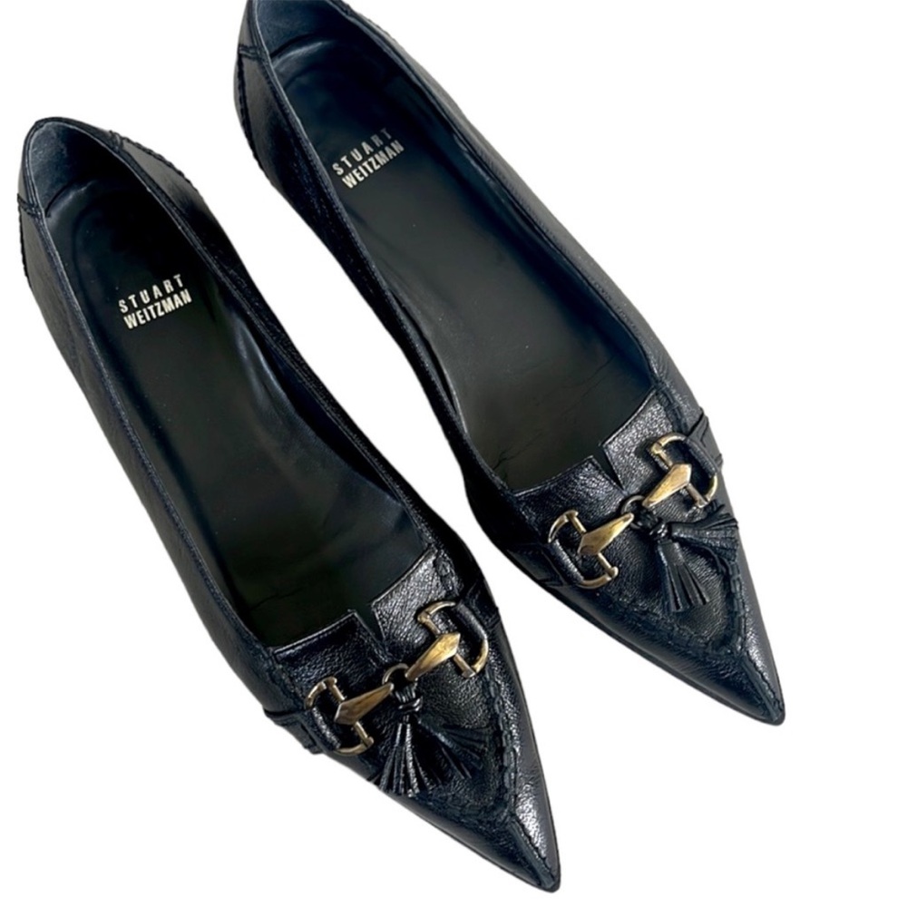 Stuart Weitzman Black Leather Loafers